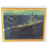 USS New Jersey BB-62 Wall Clock Plaque
