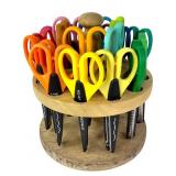 Set of Craft Edger Scissors w Wood Spinning Stand