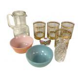 Vtg Dishware w Fire King & Georges Briard Glasses