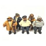 5 Hand Painted Nautical Themed Statuettes