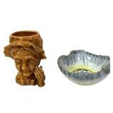 Frances Hinshaw Art Pottery + Elderly Woman Jug