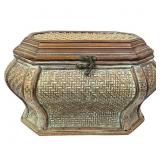 Unique Woven & Wood Storage Chest Small