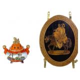 Japanese Satsuma Moriage Porcelain Incense Burner+