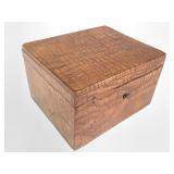 19th Century Tiger Maple Box 6" X 5" X 4"