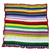 Vtg Crotcheted Blanket - 57" x 64"