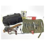Vtg Leather Medical Kit w Glass Syringe +