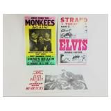 Three 14" x 22" Cardboard Posters - Monkeys, Elvis