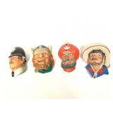 4 Chalkware Wall Heads