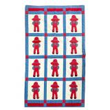 Vtg Dutch Boy Applique Quilt - 73" x 49"
