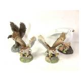 4 Porcelain Bird Figurines Up to 6 1/2" H