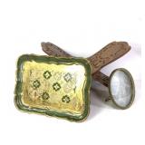 Carved Wooden Book Stand HP Tray Oval Frame