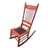 Early Red Painted Rocking Chair