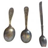 Silver Plated Birth Record Spoons