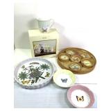 Lenox Butterfly Mugs Plate + Coasters