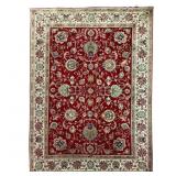 Large Vtg Red Floral Rug - 136" x 96"