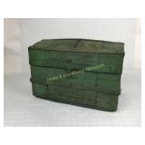 Vintage Green Painted Doll Trunk