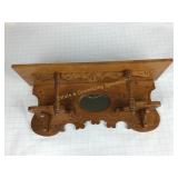 Nice Antique Folk Carved Oak Wall Shelf