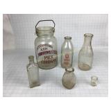 6 Various Glass Bottles