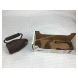 Antique Cast Iron Iron & Stand, Horseshoe, & More