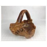 Large Wood Art Hand Carved Basket