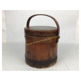 Vintage Wooden Ice Bucket with Bail