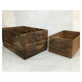 2 Vintage Wooden Promotional Crates