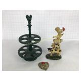 Cast Iron & Pottery Chicken Themed Items