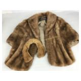Vintage Evans Mink Stole w/ Front Pockets & Collar