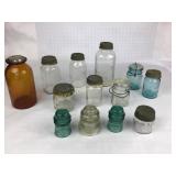 Various VTG Mason Balls Jars Conductors & More