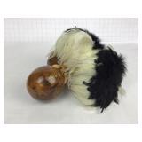 Pair of Gourds w/Feathers Tribal Style Shakers