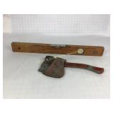VTG BSA Plume Axe Hatchet & Wood Level