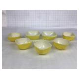 Vintage Yellow Pyrex Square Bowls 407 & 410