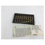 Vintage Brass Abucus on Green Vein Marble Base