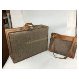Hartmann Tweed Leather Suitcase and Travel Bag