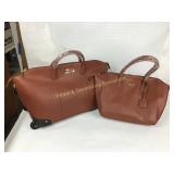 Set of Brown Joy & Iman Leather Bags