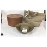 Eric Javitz Tan Squishee Sun Hat Tote Bag Hat Box