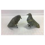 Two Decorative Cast Iron Birds