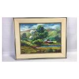 Burl Chalmers Original Oil Red Barn Painting