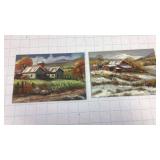 Burl Chalmers 2 Small Original Oil Paintings