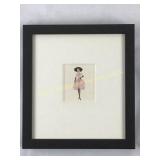 Lady in Pink & Black Framed Print