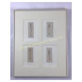 Ink on Cloth Mixed Media Ladies Framed