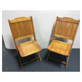 2 Maple Folding Camp Chairs