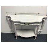 White Wash Wood Console Table
