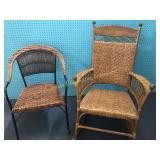 Wicker Rocking Chair & Arm Chair