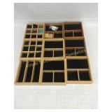 9 Stackable Wooden Jewelry Trays