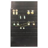 6 Pairs of Earrings Tigers Eye, Turquoise & More