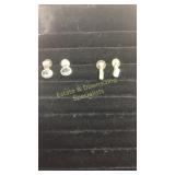 2 Pairs Sterling Earrings Aquamarine & Blue Glass