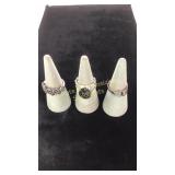 Sterling Rings 2 Size 10 & 1 Size 8