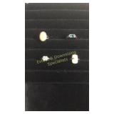 4 Sterling Size 8-9 Rings Blue Topaz, CZ & MOP