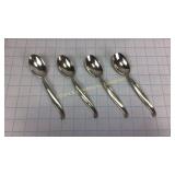 4 International Sterling Swan Lake Soup Spoons